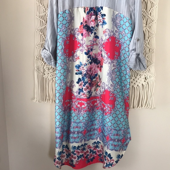 Arrata Silent Journey button down collared embroidered dress sz Small - Picture 9 of 12